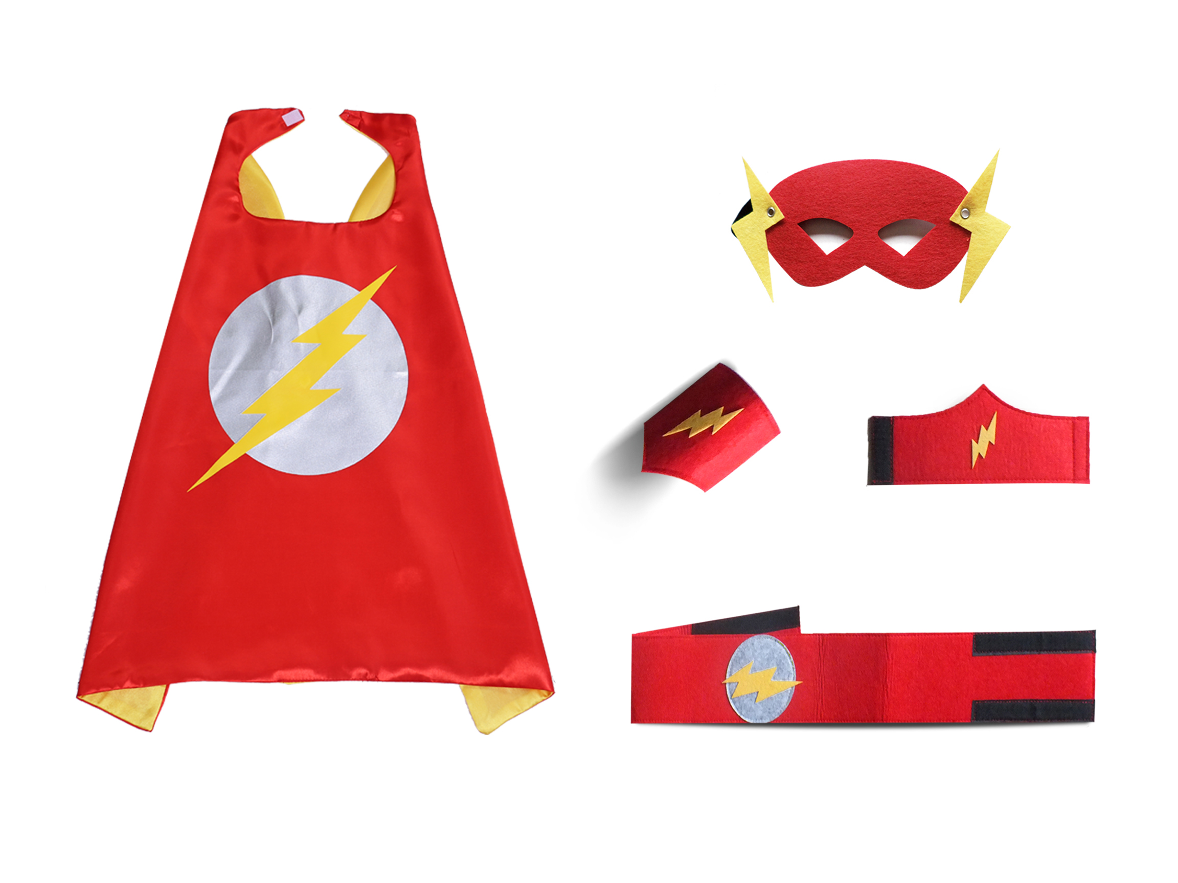 Superhero Flash Dress up Costumes Capes and Masks Sets 5 In 1