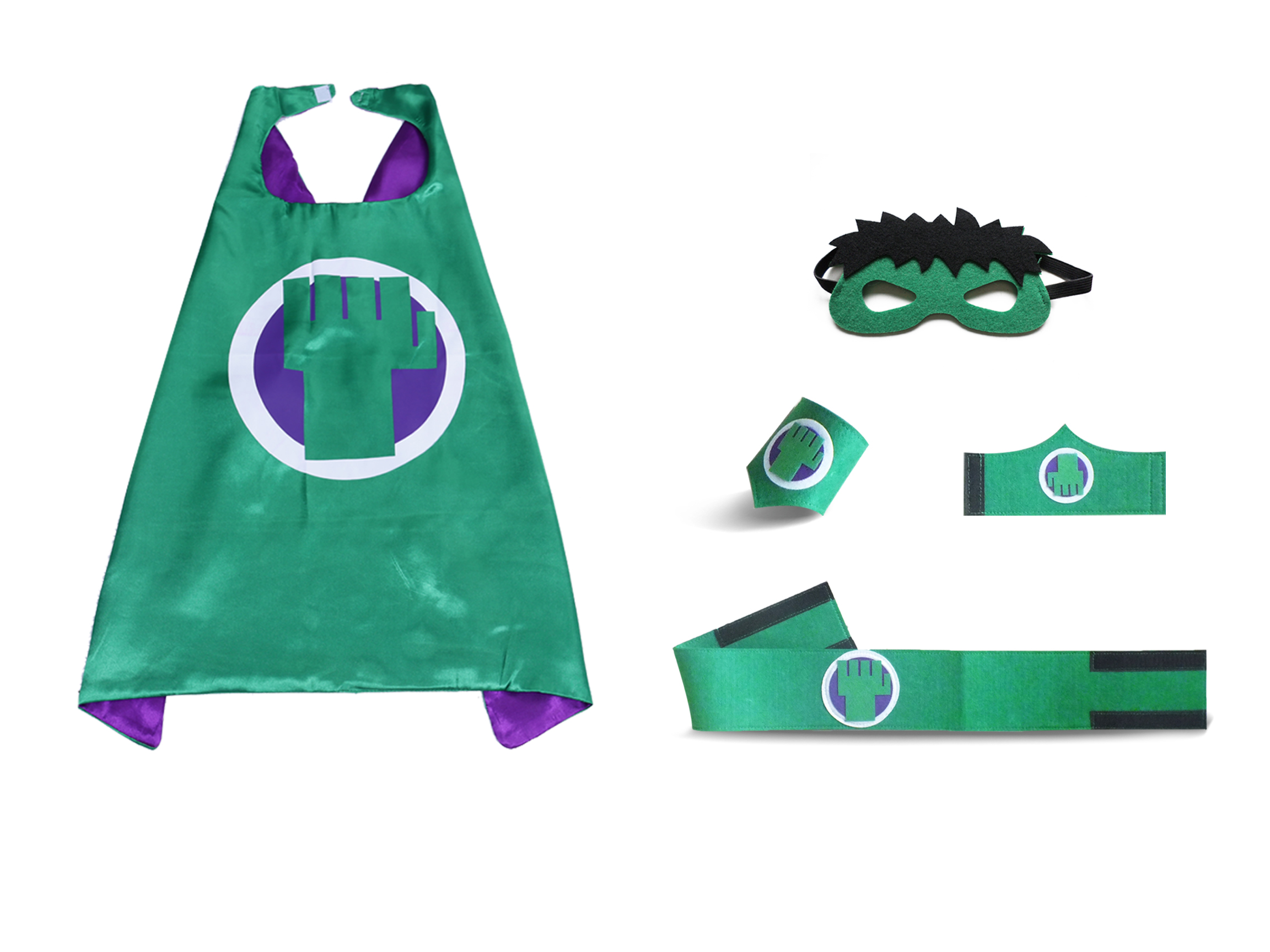 The Incredible Hulk Costume Cape Mask Sets for Children Birthday Party Cosplay