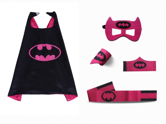 Batman Cape and Mask Sets for girls 5 Pack Red
