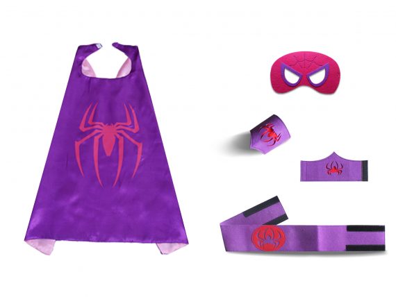 Spider Cape And Mask Sets For childrens Purple