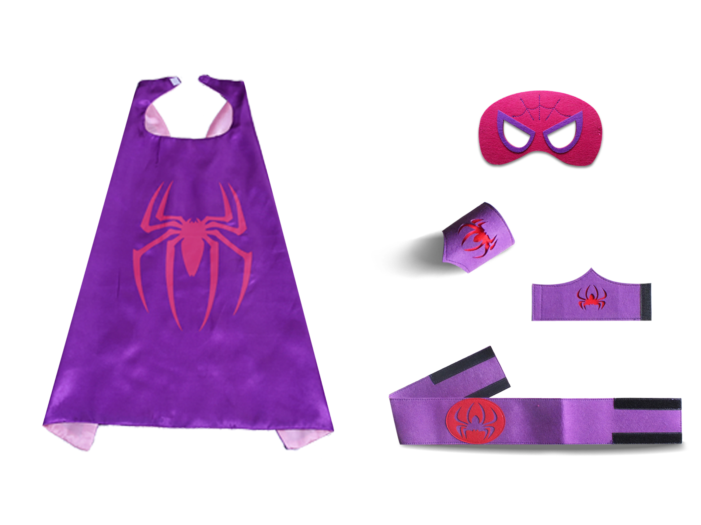 Superheros Spiderman Cape And Mask Sets For Girls