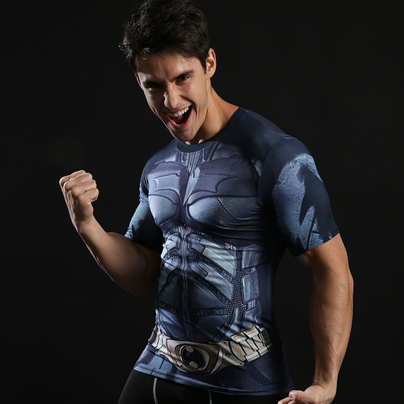 Super Heros Batman Compression Shirt Short sleeve 01