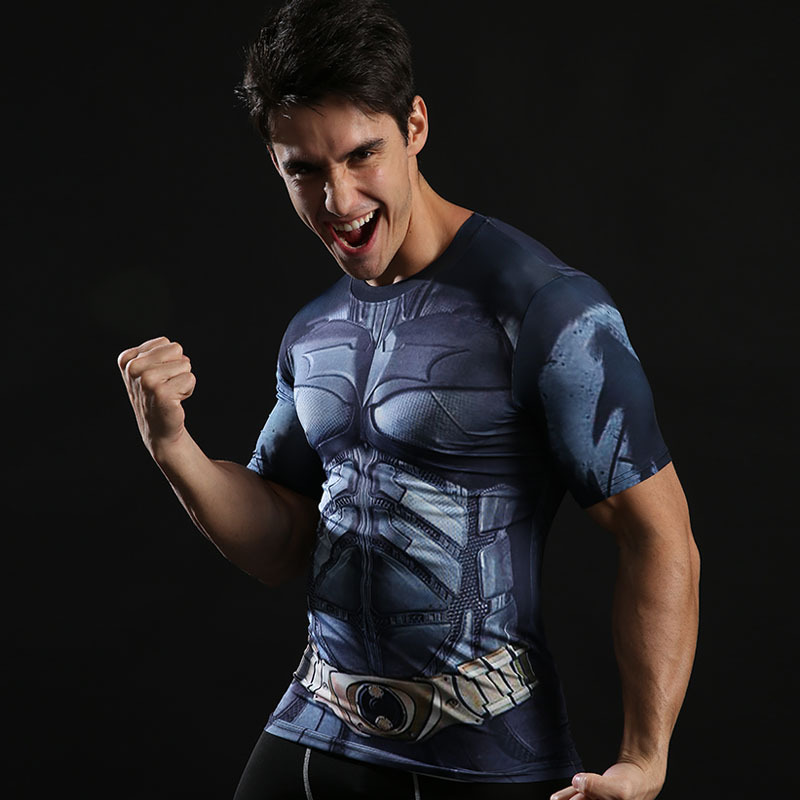 Superheros Batman Compression Shirt Short Sleeve