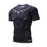 black panther superhero shirt short sleeve compression shirt