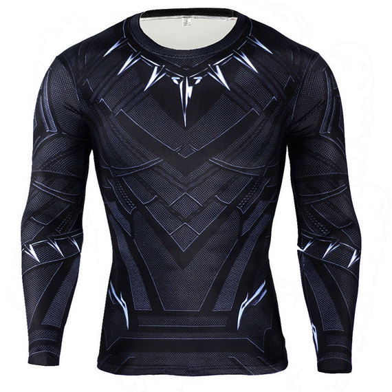 marvel black panther compression shirt long sleeve dri fit workouts shirt