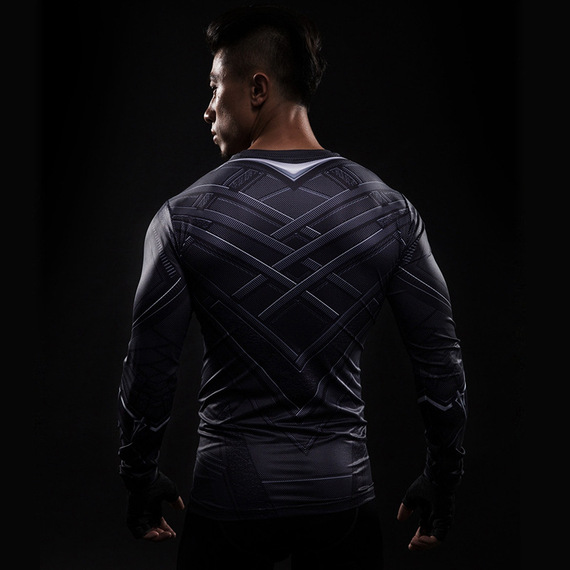 Long Sleeve Black Panther Compression Shirt