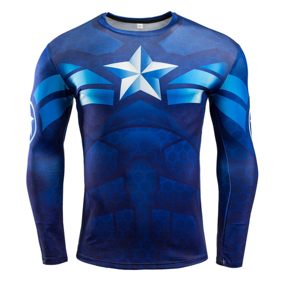 Long Sleeve Captain America Workout Shirt 02