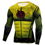 the flash workout shirt long sleeve dri fit superhero compression shirt yellow