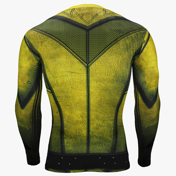 dri fit flash athletic t shirt long sleeve compression shirt Yellow