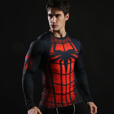 Long Sleeve Spider Man Compression Shirt Red