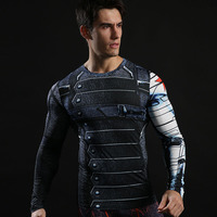 Dri Fit Winter Soldier Compression Shirt Long Sleeve Supher Hero T Shirt