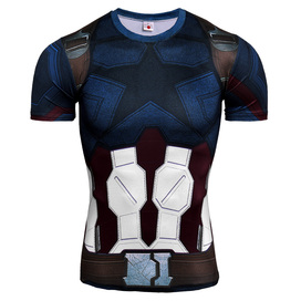Dri-fit Superhero Captain America Compression Shirt Short Sleeve 03