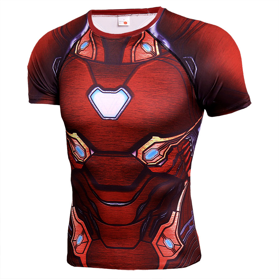 Dri-Fit Ironman Superhero Compression Shirt Short Sleeve - PKAWAY