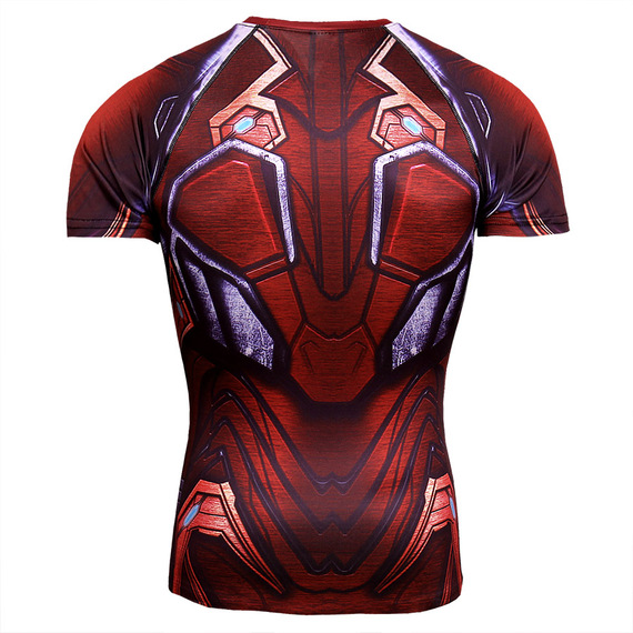 dri fit red iron man shirt short sleeve compression shirt