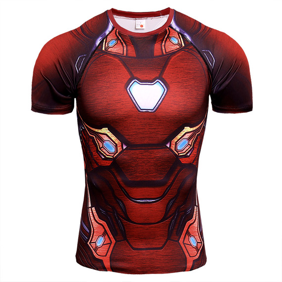 Dri-Fit Ironman Compression Shirt Short Sleeve Athletic Tee Red - Avengers Infinity War