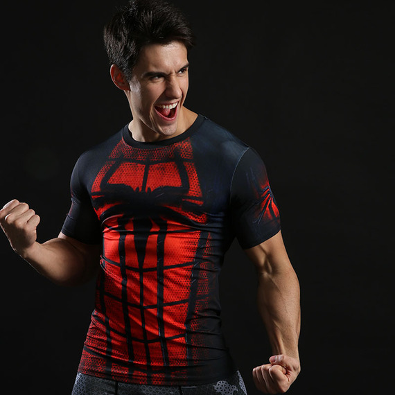 Dri-fit Superhero Spiderman Compression Shirt Short Sleeve 03