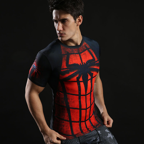 Dri-fit Superhero Spiderman Compression Shirt Short Sleeve 04