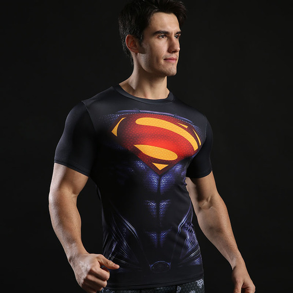 Super Man Compression Shirt Short Sleeve