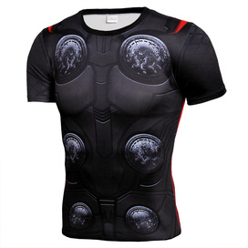 Dri-Fit Superhero Thor Compression Shirt Short Sleeve Running Tee 01