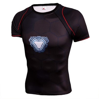 Dri-Fit Ironman Superhero Compression Shirt Short Sleeve - PKAWAY