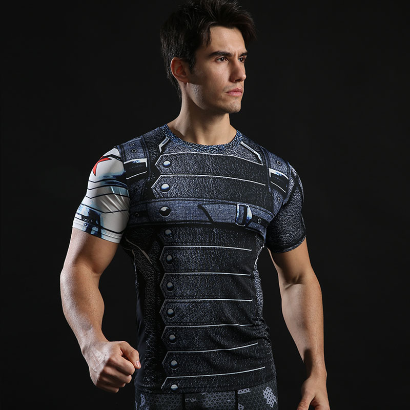 Dri-fit Superhero Winter Soldier Compression Shirt Short Sleeve