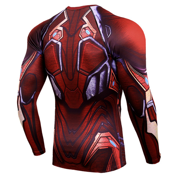 iron man compression shirt long sleeve red