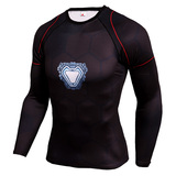 White iron man compression shirt long sleeve