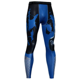 long compression pants for men blue