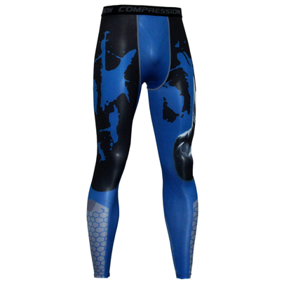 long compression pants for men blue