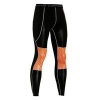mens compression training leggings orange