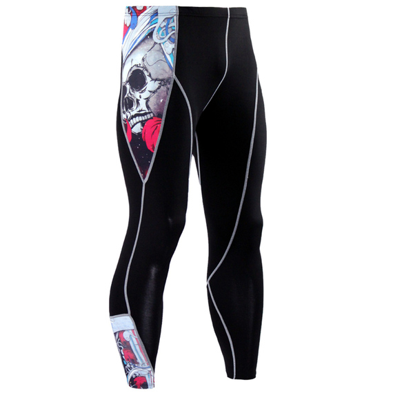 performance compression pants skull pattern