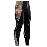 yellow compression pants skull pattern