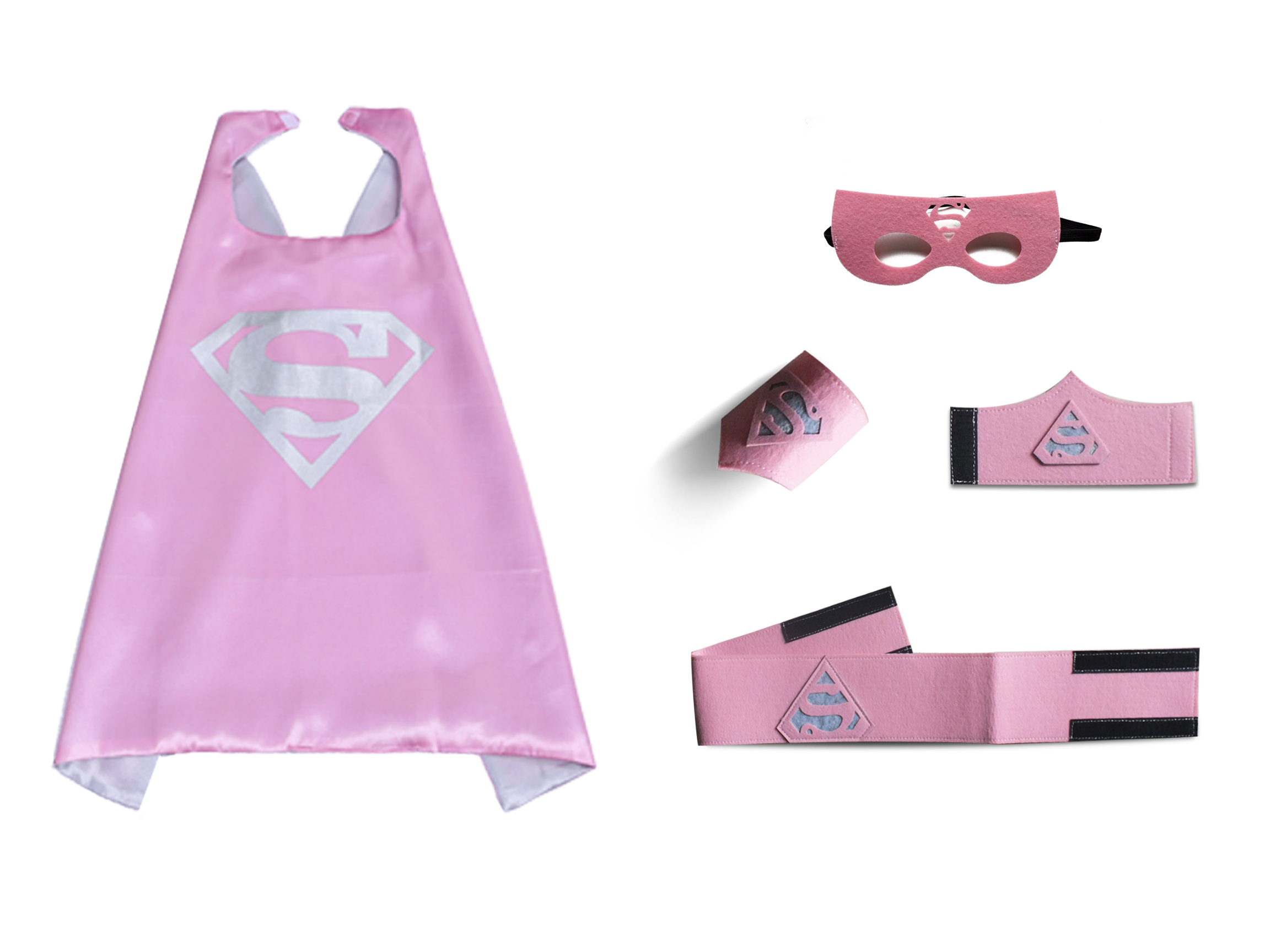 Pink Superman Cape And Mask Sets