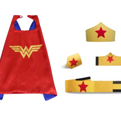 wonder woman cape and felt mask red