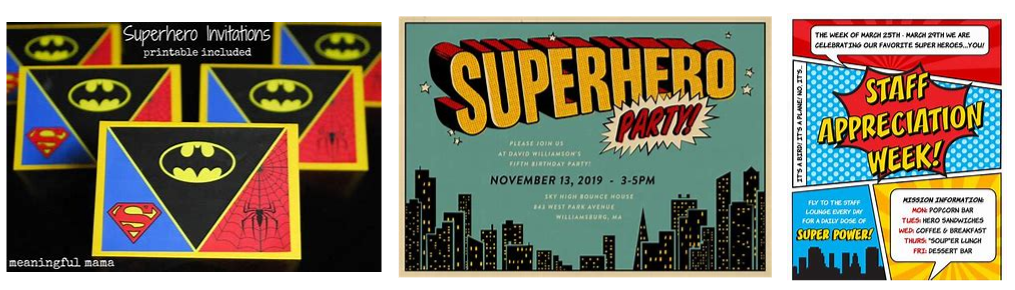 Superhero party Planning and invitation