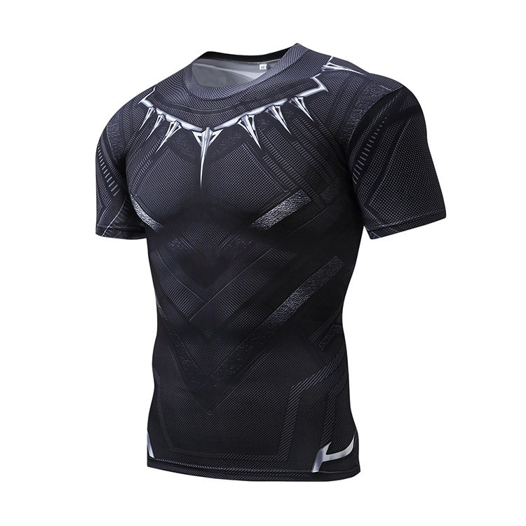 Black Panther Short Sleeve Compression Shirt