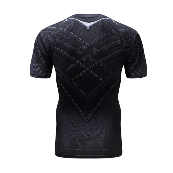 mens dri fit superhero compression shirt black panther workouts tee