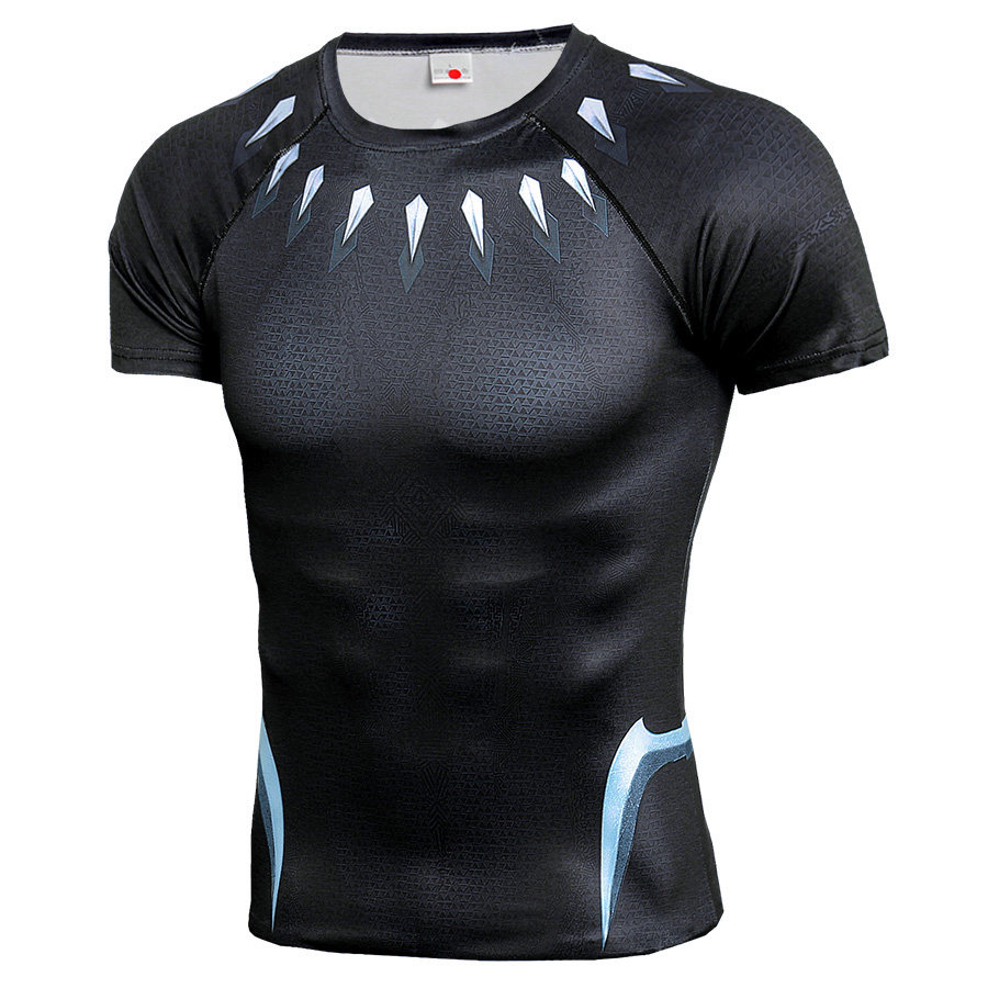 Infinity War Black Panther Compression Shirt Short Sleeve