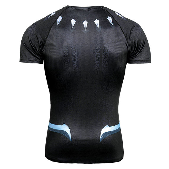 Black panther short sleeve compression running shirt For mens