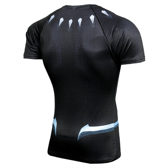 dri fit Black panther compression shirt for mens short sleeve gym shirt