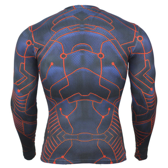 quick dry long sleeve batman compression runing shirt