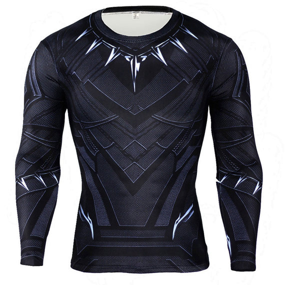long sleeve black panther compression shirt