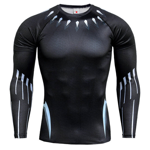 superhero black panther long sleeve compression shirt
