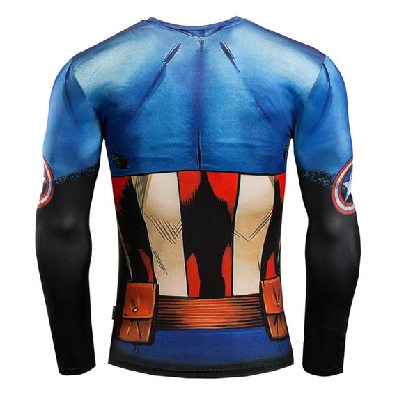 superhero captain america dri fit shirt long sleeve compression shirt