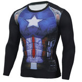 marvel captain america running costume long sleeve