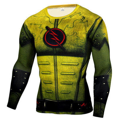 flash superhero shirt long sleeve superhero compression shirt for mens