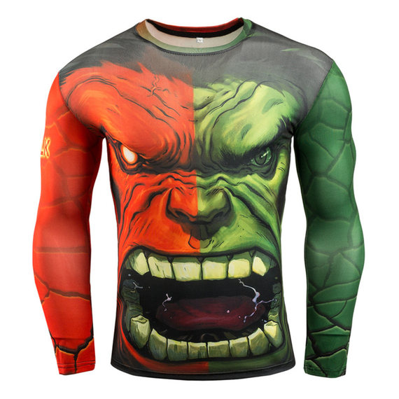 incredible hulk compression shirt long sleeve quick dry running shirt for mens
