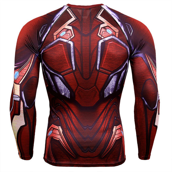 red iron man infinity war long sleeve dri fit compression althetic shirt