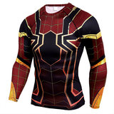 spider man infinity war compression shirt long sleeve gym shirt for man