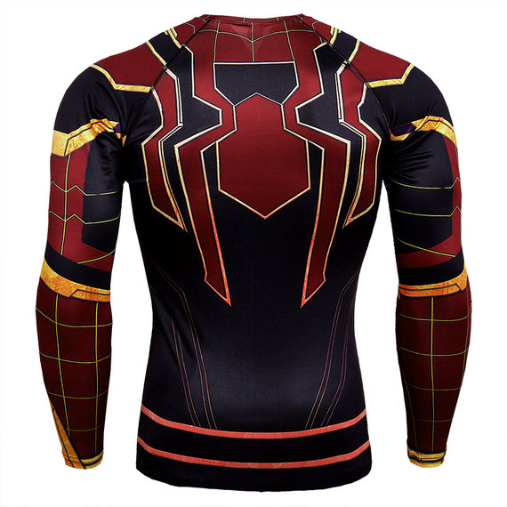 spider man gym shirt long sleeve dri fit compression mens